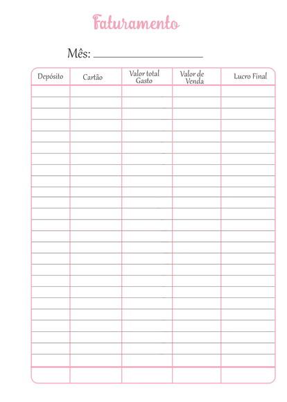 Caderno de Faturamento