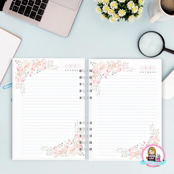 Caderno Floral Pautado