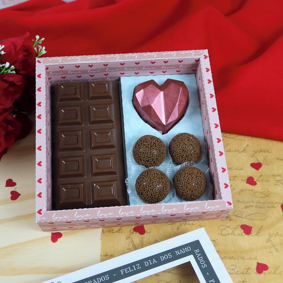 Caixa para Barra de Chocolate Artesanal Dia dos Namorados