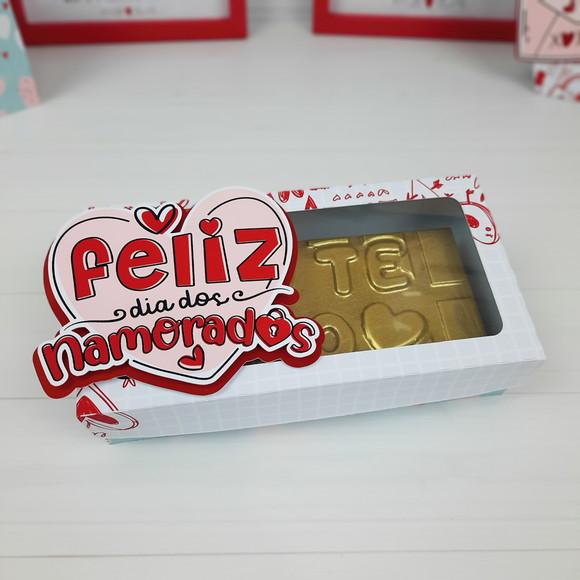 Caixa para Barra de Chocolate Artesanal Namorados