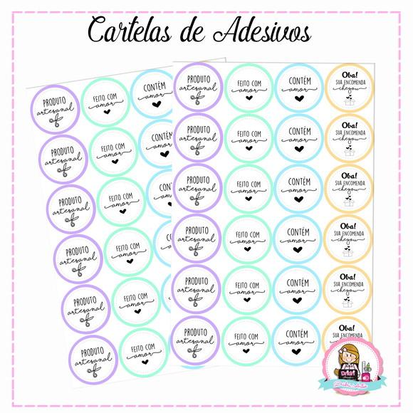 Cartela de Adesivos Produto Artesanal