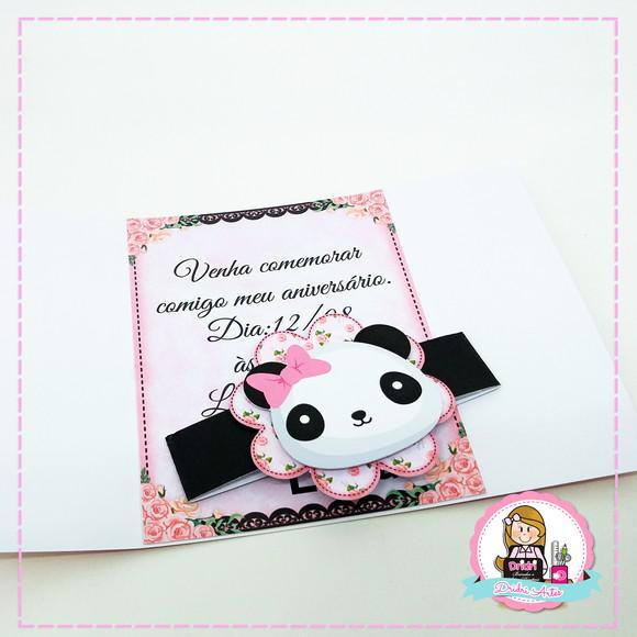Convite Panda Rosa