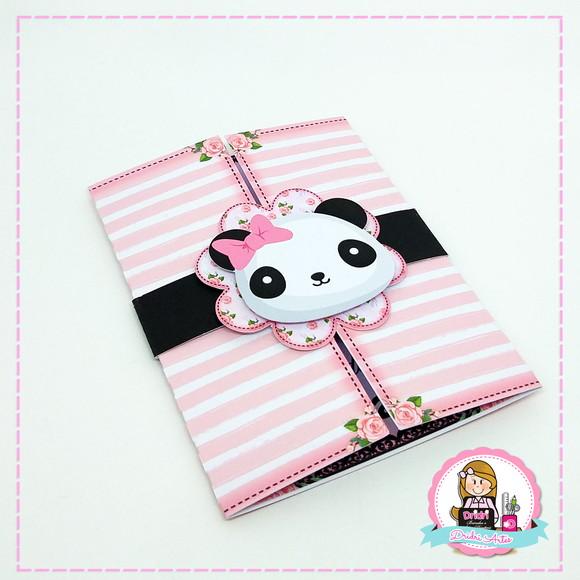 Convite Panda Rosa