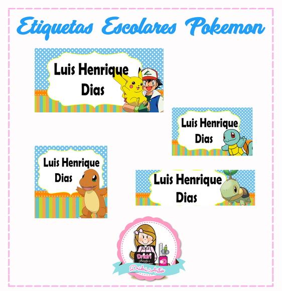 Etiquetas Escolares Pokemon