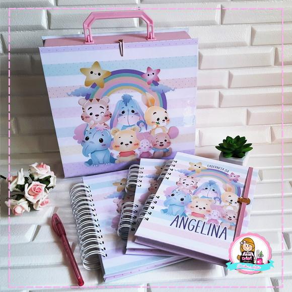 Kit Livro do Bebê com Maleta, Caderneta e Caderno Mensagens