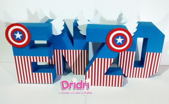 Letras 3d Capitão América