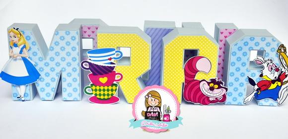 Letras 3D Alice no País das Maravilhas
