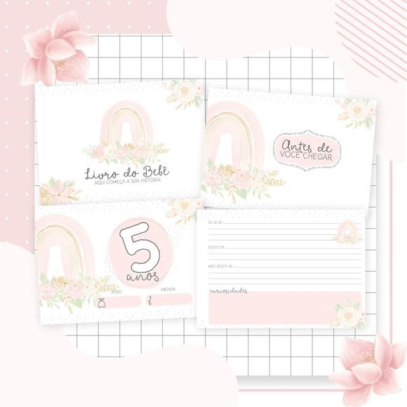 Livro do Bebê e Caixa Personalizada Arco Íris