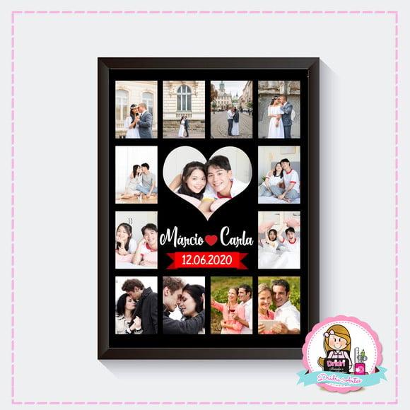 Quadro com Fotos Dia dos Namorados
