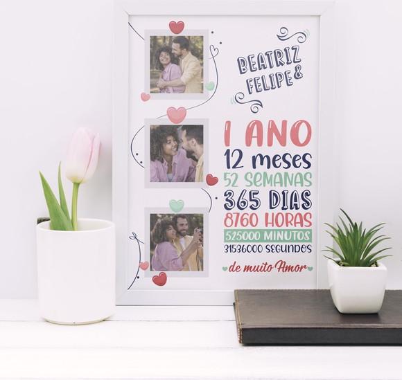 Quadro com Fotos Dia dos Namorados