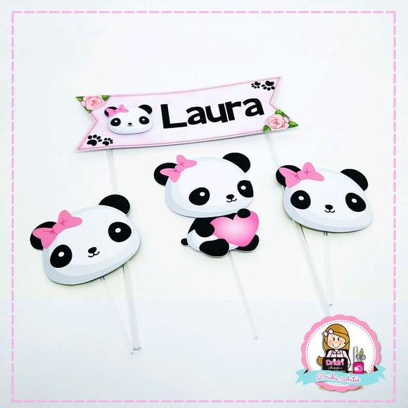 Topo de Bolo Panda