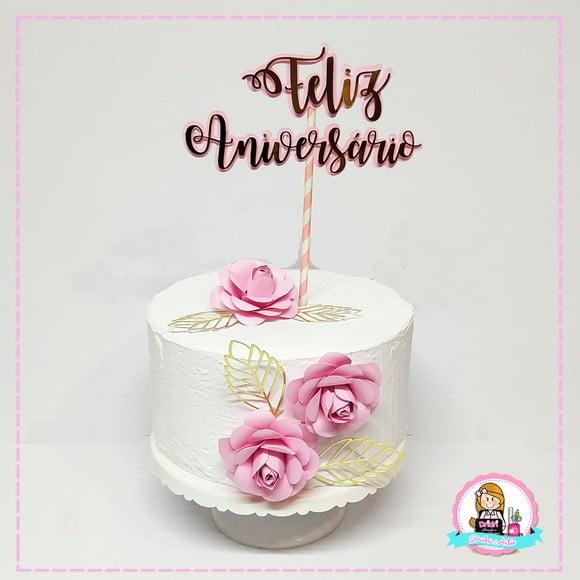Topo Bolo Feliz Aniversário