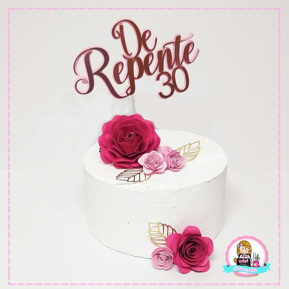 Topo de Repente 30 com Flores