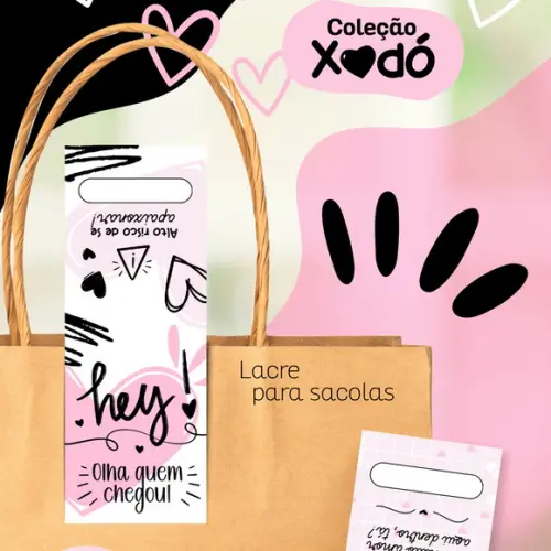 100 Etiquetas Adesivos Lacre para Sacolas Personalizada