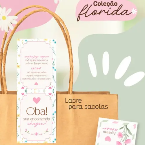 100 Etiquetas Adesivos Lacre para Sacolas Personalizada