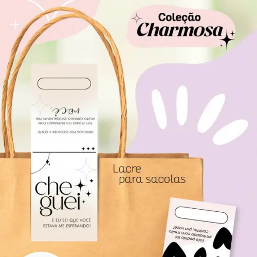 100 Etiquetas Adesivos Lacre para Sacolas Personalizada