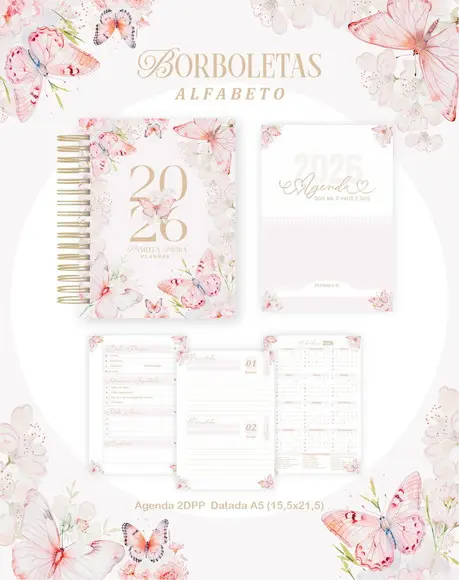 Agenda Personalizada 2026 Borboleta