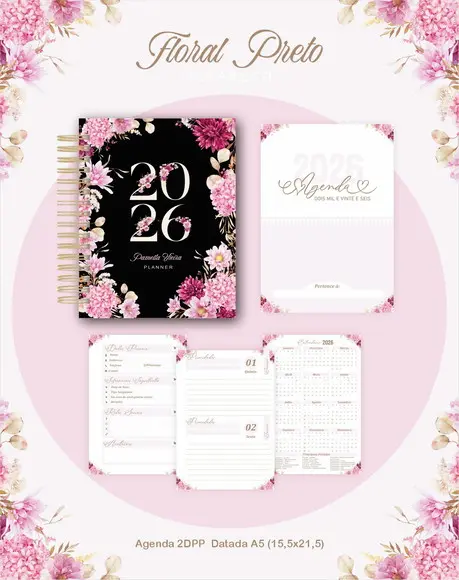 Agenda Personalizada 2026 Floral
