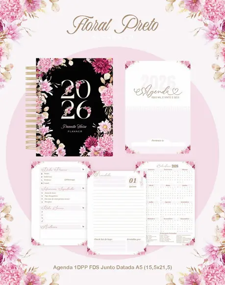 Agenda Personalizada 2026 Floral