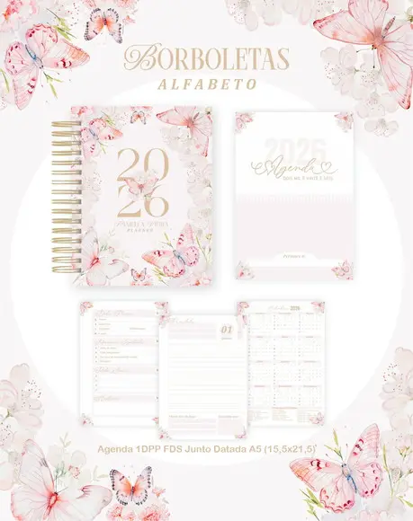 Agenda Personalizada 2026 Borboleta