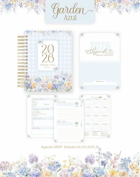 Agenda Personalizada 2026 Floral Gardem