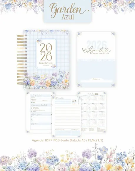 Agenda Personalizada 2026 Floral Gardem