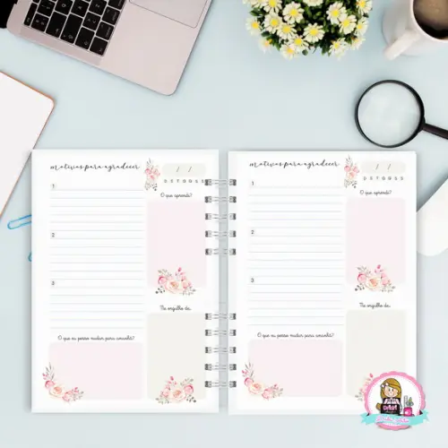 Caderno da Gratidão Floral