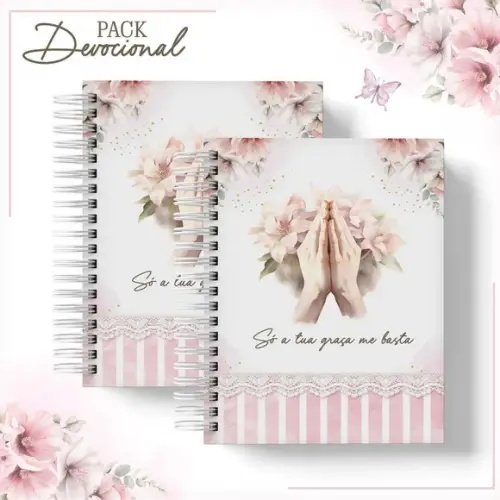 Caderno Devocional Floral