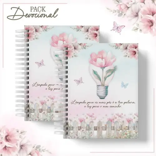 Caderno Devocional Floral