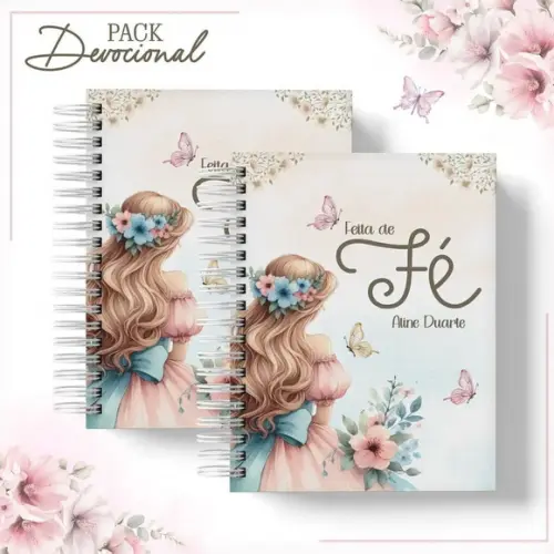 Caderno Devocional Floral