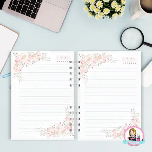 Caderno Floral Pautado