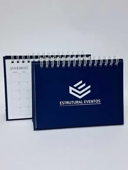 Calendário de Mesa Corporativo 2026 A5 Base Cartonada