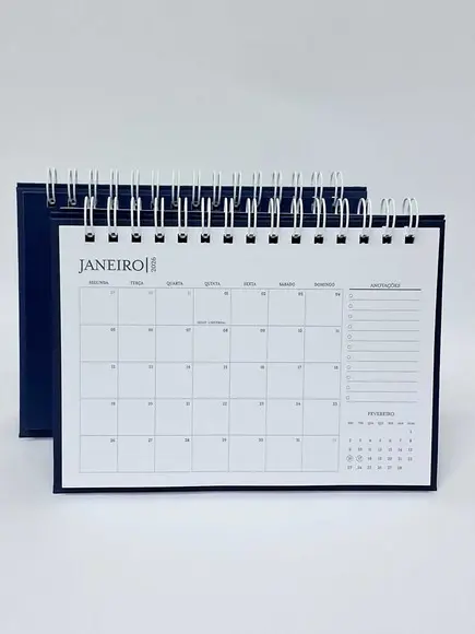 Calendário de Mesa Corporativo 2026 A5 Base Cartonada