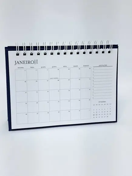 Calendário de Mesa Corporativo 2026 A5 Base Cartonada