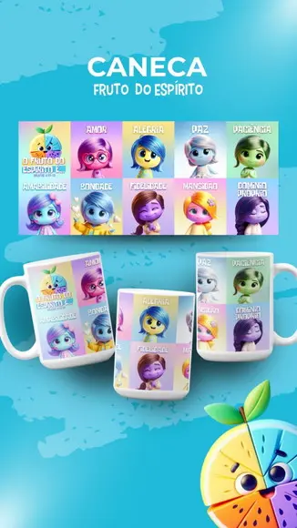 Caneca Cerâmica Frutos do Espírito