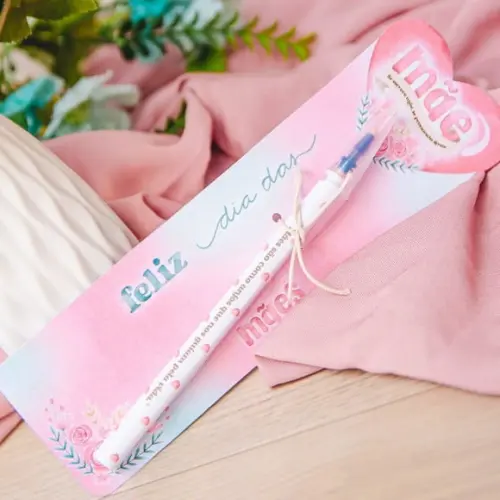 Caneta Personalizada com Card Dia das Mães
