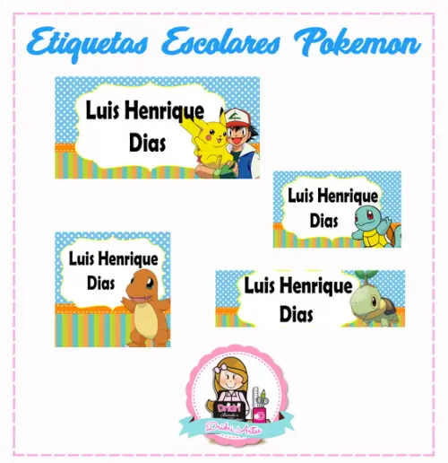 Etiquetas Escolares Pokemon