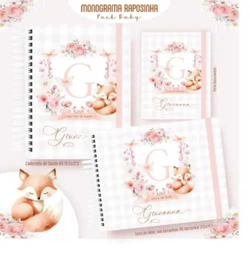Kit Bebê Monograma Raposinha