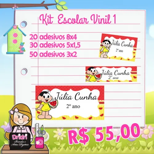 Kit etiquetas Escolar em Vinil