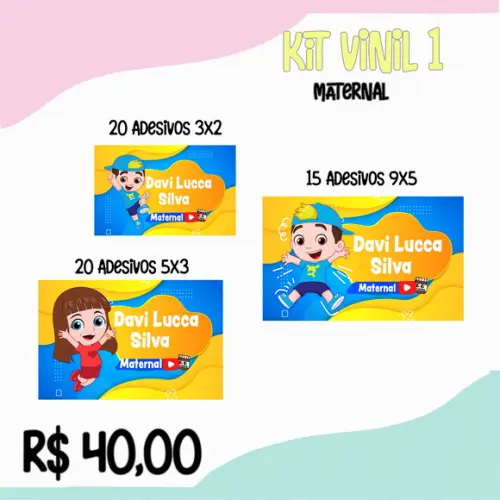 Kit Etiqueta Escolar em vinil