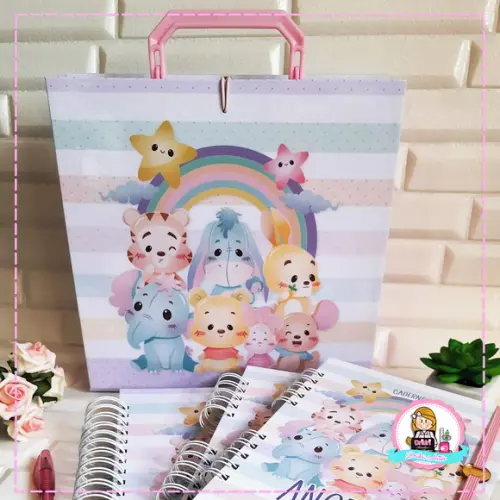 Kit Livro do Bebê com Maleta, Caderneta e Caderno Mensagens