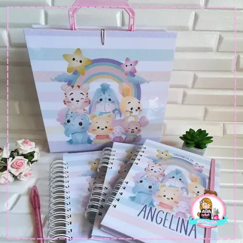 Kit Livro do Bebê com Maleta, Caderneta e Caderno Mensagens