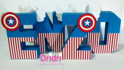 Letras 3d Capitão América