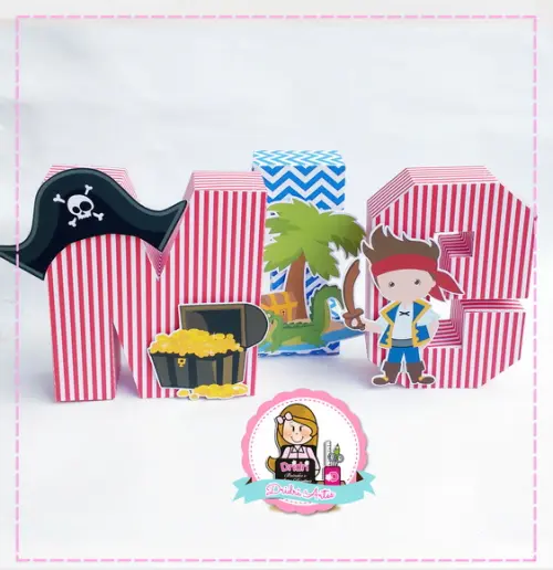 Letras 3d Jake e oa Piratas