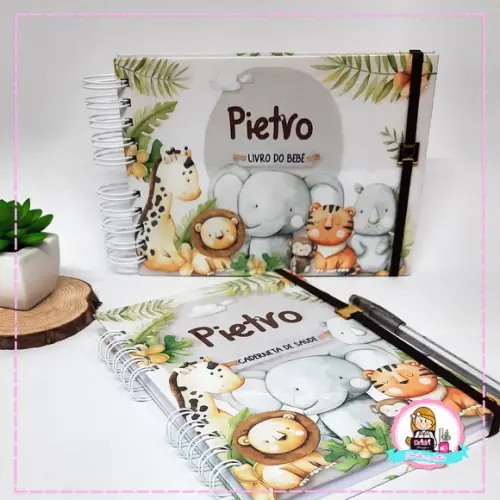 Livro do Bebê e Caderneta de Vacinação Safari