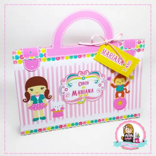 Maletinha Colorir Circo Rosa