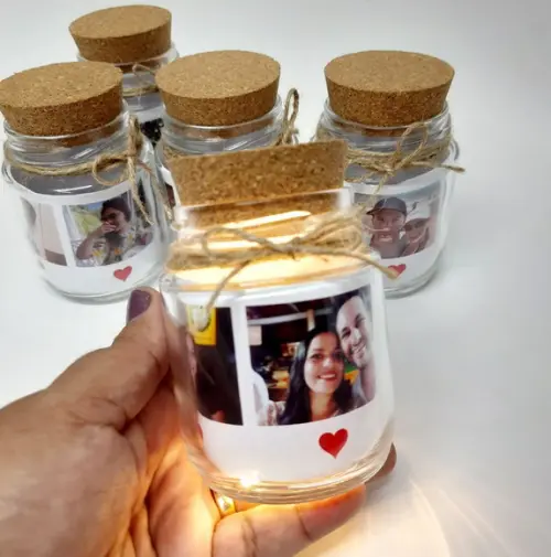 Potinho de Luz Personalizado com 4 Fotos