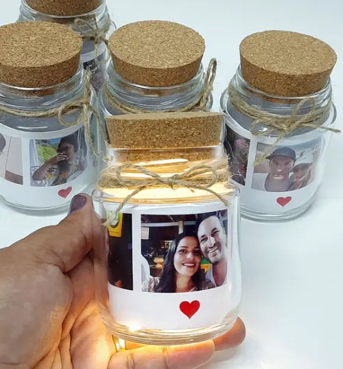Potinho de Luz Personalizado com 4 Fotos