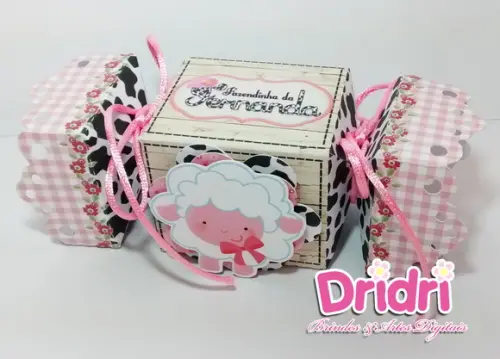 PROMOÇÃO!Caixa Bala Fazendinha Rosa