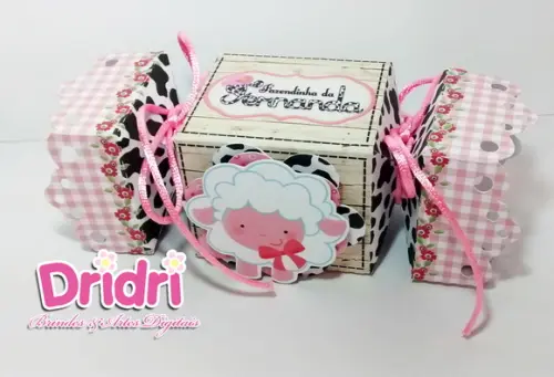PROMOÇÃO!Caixa Bala Fazendinha Rosa